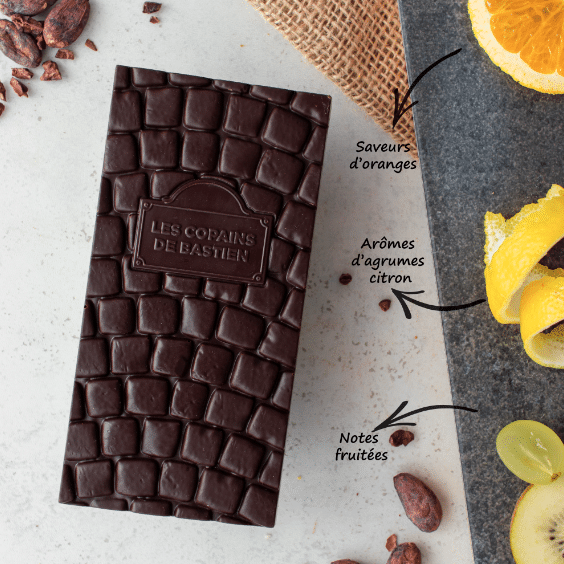 Tablette de chocolat pour présenter les Copains de Bastien